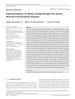 Expected Impacts of Climate Change Threaten the Anuran Diversity in the Brazilian Hotspots