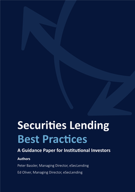 Securities Lending Best Practices