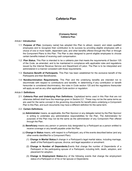 Cafeteria Plan