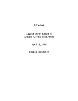 Second Expert Report of Antonio Alfonso Peña Jumpa (English)