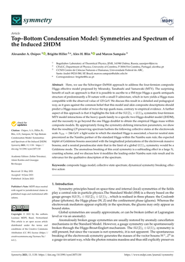 Top–Bottom Condensation Model: Symmetries and Spectrum of the Induced 2HDM