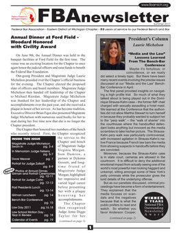 Summer 2011 Federal Bar Association - Eastern District of Michigan Chapter - 53 Years of Service to Our Federal Bench and Bar