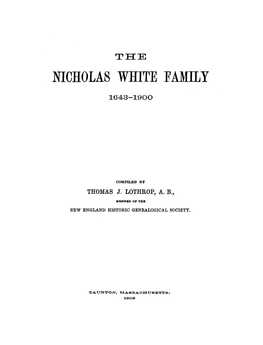 Nicholas White Family