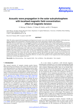 Acoustic Wave Propagation in the Solar Sub-Photosphere with Localised Magnetic ﬁeld Concentration: Effect of Magnetic Tension