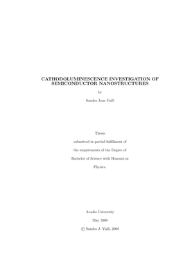 Cathodoluminescence Investigation of Semiconductor Nanostructures