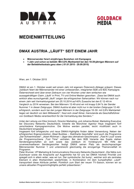 Dmax Austria „Läuft“ Seit Einem Jahr