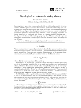 Topological Structures in String Theory