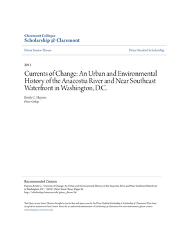 An Urban and Environmental History of the Anacostia River and Near Southeast Waterfront in Washington, D.C