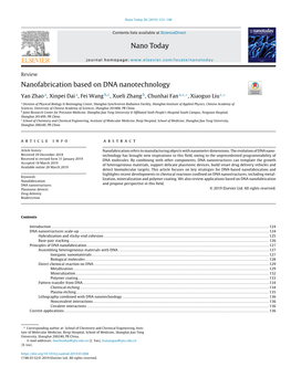 Nanofabrication Based on DNA Nanotechnology