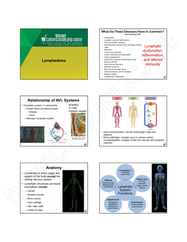 Lymphedema Lymphatic Dysfunction, Inflammation, and Altered Immunity