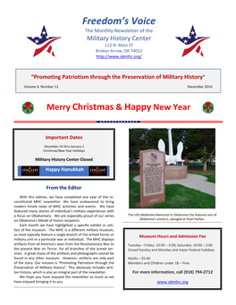 December 2016 Newsletter