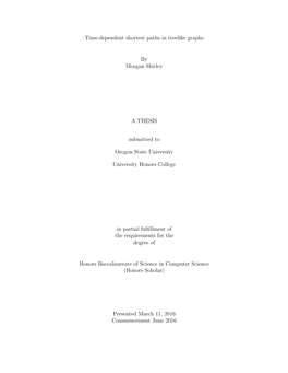 Time-Dependent Shortest Paths in Treelike Graphs by Morgan Shirley A