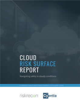 CLOUD RISK SURFACE REPORT Navigating Safely in Cloudy Conditions