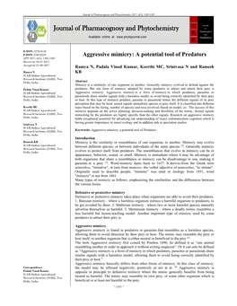 Aggressive Mimicry: a Potential Tool of Predators