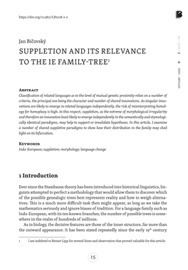 Suppletion and Its Relevance to the Ie Family-Tree1