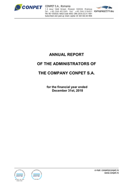 Annual Report of the Administrators 2018