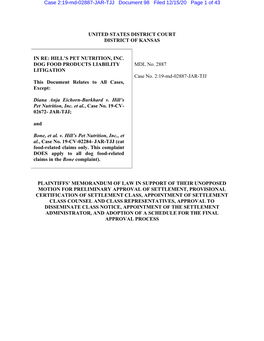 Case 2:19-Md-02887-JAR-TJJ Document 98 Filed 12/15/20 Page 1 of 43