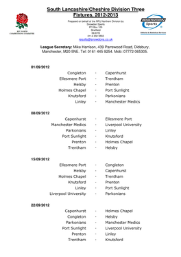 South Lancashire & Cheshire Division Three