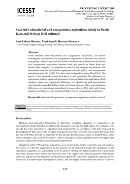 Student's Educational and Occupational Aspirations (Study In