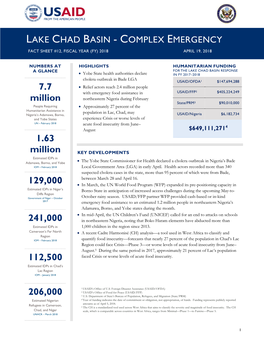 Lake Chad Basin Complex Emergency Fact Sheet