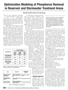 Optimization Modeling of Phosphorus Removal in Reservoir and Stormwater Treatment Areas