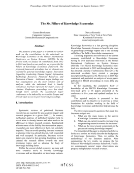 The Six Pillars of Knowledge Economics