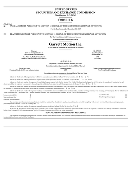 Garrett Motion Inc. (Exact Name of Registrant As Specified in Its Charter)