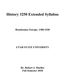 History 3250 Extended Syllabus