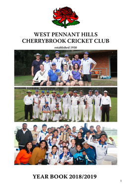 West Pennant Hills Cherrybrook Cricket Club Year Book 2018/2019
