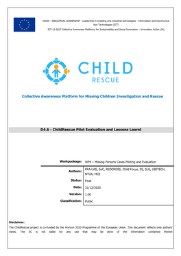 Childrescue Pilot Evaluation and Lessons Learnt