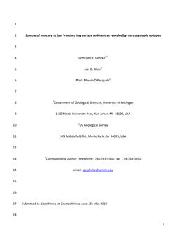 Title: Dominant Sources of Mercury to San Francisco Bay Surface