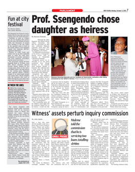 Prof. Ssengendo Chose Daughter As Heiress