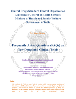 Faqs on New Drugs and Clinical Trial Rules 2019