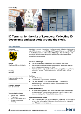 ID Terminal for the City of Leonberg. Collecting ID Documents and Passports Around the Clock
