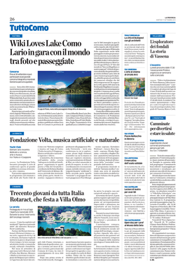 Wiki Loves Lake Como Lario in Gara Con Il Mondo Tra Foto E Passeggiate