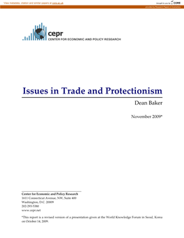 Issues in Trade and Protectionism Dean Baker