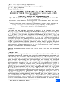 Evaluation on the Sensitivity of the Freshwater Tropical