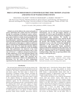 Prey-Capture Behavior in Electric Fish