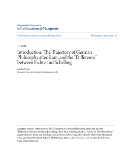 The Trajectory of German Philosophy After Kant, and the 