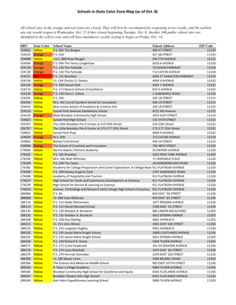 Schools in State Color Zone Map (As of Oct. 8)