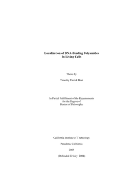 Localization of DNA-Binding Polyamides in Living Cells