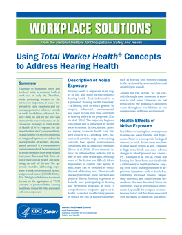 Using Total Worker Health® Concepts to Address Hearing Health