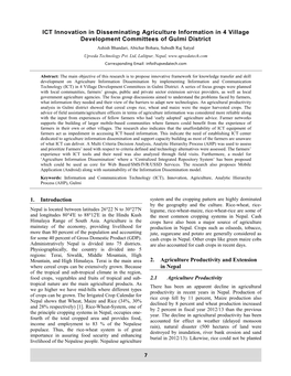 7 ICT Innovation in Disseminating Agriculture Information in 4 Village
