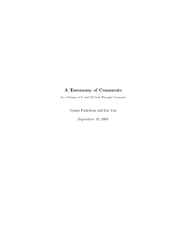A Taxonomy of Comments