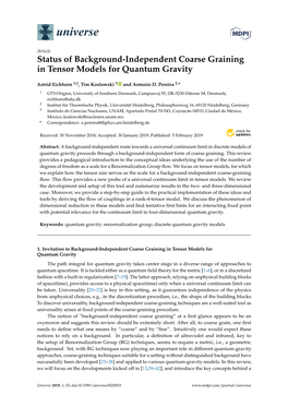 Status of Background-Independent Coarse Graining in Tensor Models for Quantum Gravity