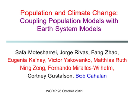 Population and Climate Change