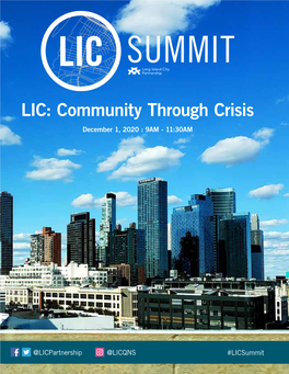 LIC: Community Through Crisis December 1, 2020 : 9AM - 11:30AM