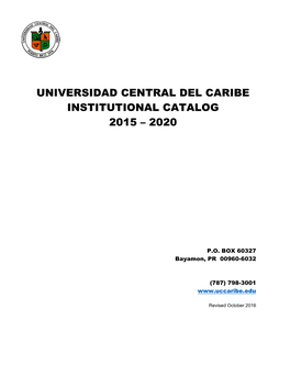 Institutional Catalog 2015 – 2020