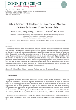 When Absence of Evidence Is Evidence of Absence: Rational Inferences from Absent Data