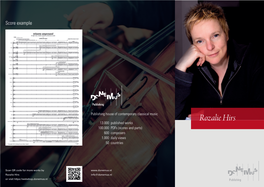 Rozalie Hirs 100.000 Pdfs (Scores and Parts) 600 Composers 1.000 Daily Views 50 Countries
